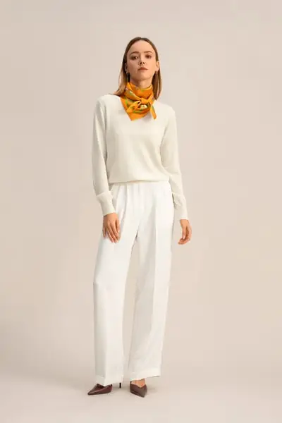 Maglia Girocollo Baby Cashmere EURBianco Naturale