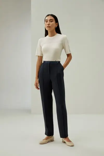 Pantaloni alla caviglia slim fit sofisticati - regolabili, eleganti e versatili EURBlu Notte