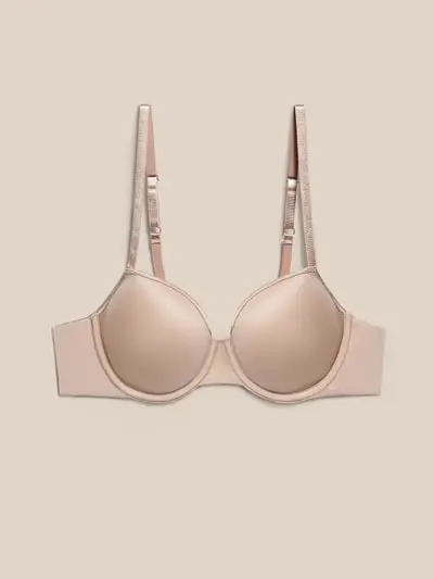 Reggiseno a t-shirt in seta dalla forma perfetta EURAlbicocca chiara
