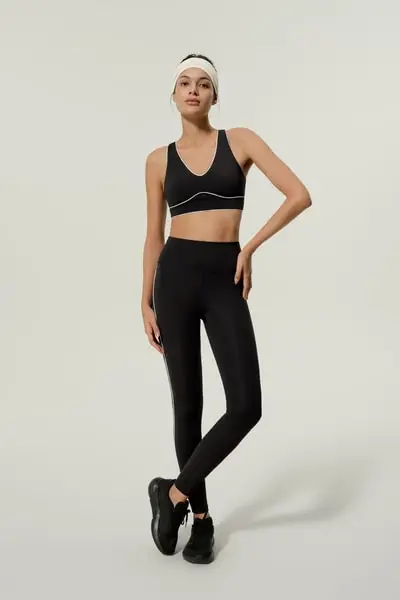 Reggiseno Sportivo Snello a Girocollo Supporto Medio | Misto Seta EURNero