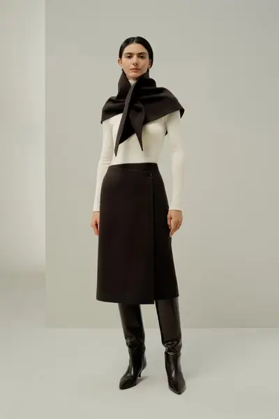 Sciarpa con Passante in Seta-Lana Regolabile EURAmericano