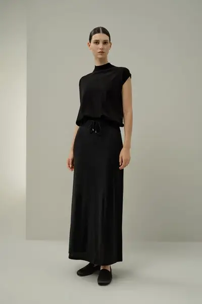 Sottana maxi da relax in lana merino EURNero