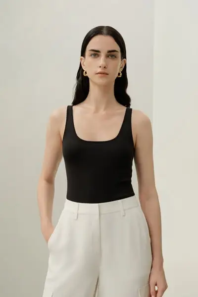 Top in seta e viscosa Milano Knit | Lussuoso must‑have estivo traspirante EURNero