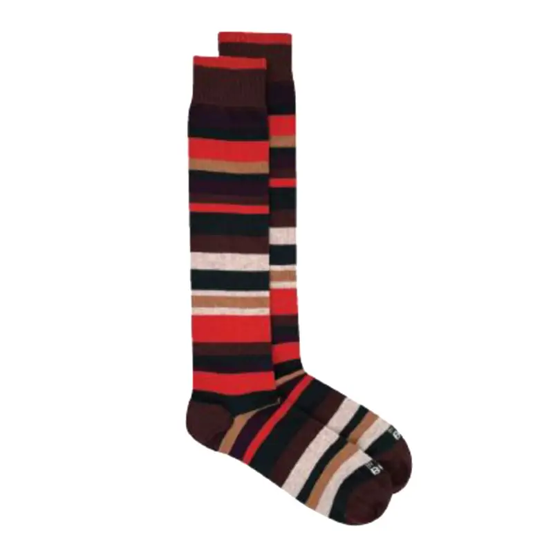 Calza Stripe Multicolor Marrone, Multicolor