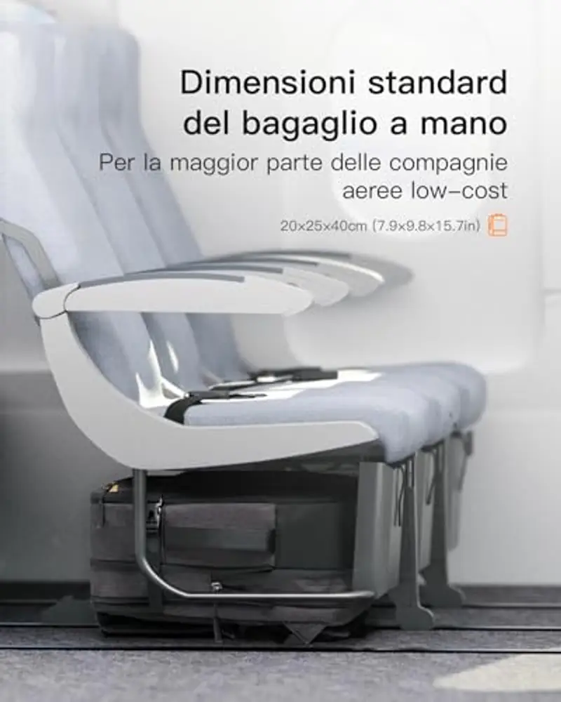Inateck 17-20L Zaino Viaggio Aereo, Bagaglio a Mano per Ryanair 40x20x25cm Espandibile Borse da Cabina, Donna Uomo per Easyjet, Compatibile con PC 14 Pollici, Resistente agli Schizzi, Nero miniatura 2