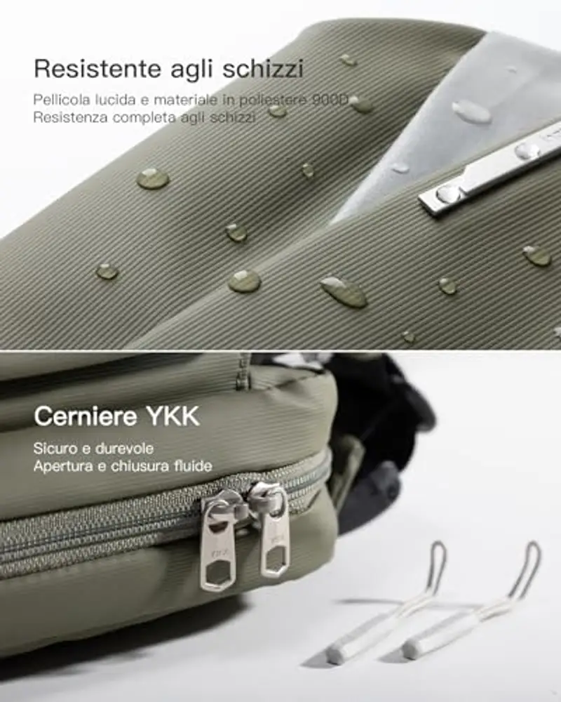 Inateck Marsupio Donna Verde 1597501 miniatura 3