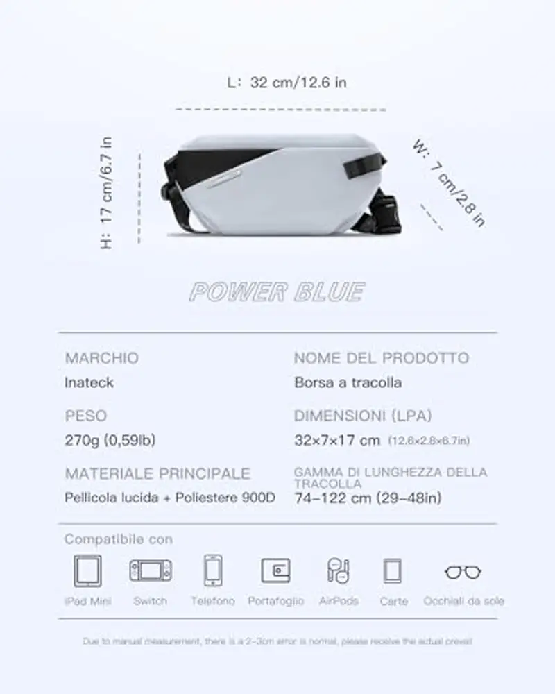 Inateck Borsa a spalla Uomo Nero 1898237 miniatura 2