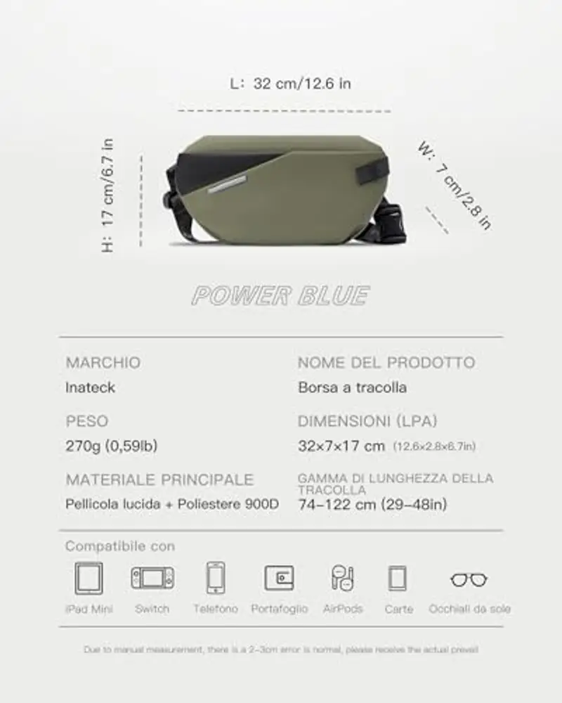 Inateck Borsa a spalla Uomo Verde 1898231 miniatura 2