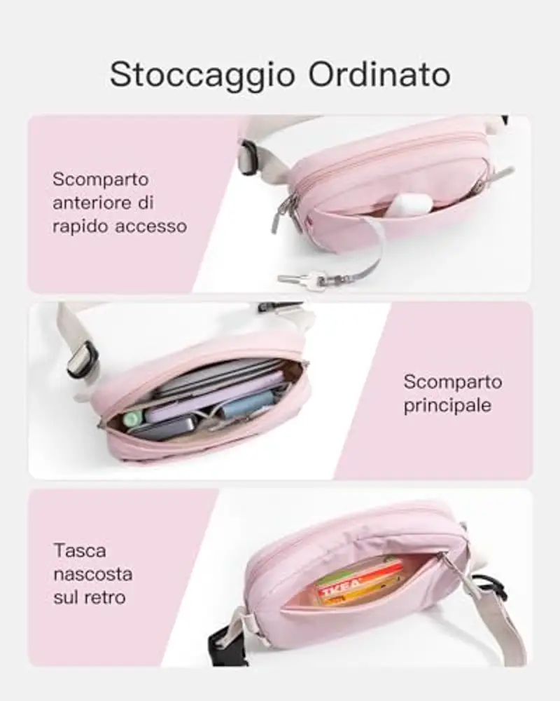 Inateck Marsupio Donna Rosa 1601570 miniatura 3