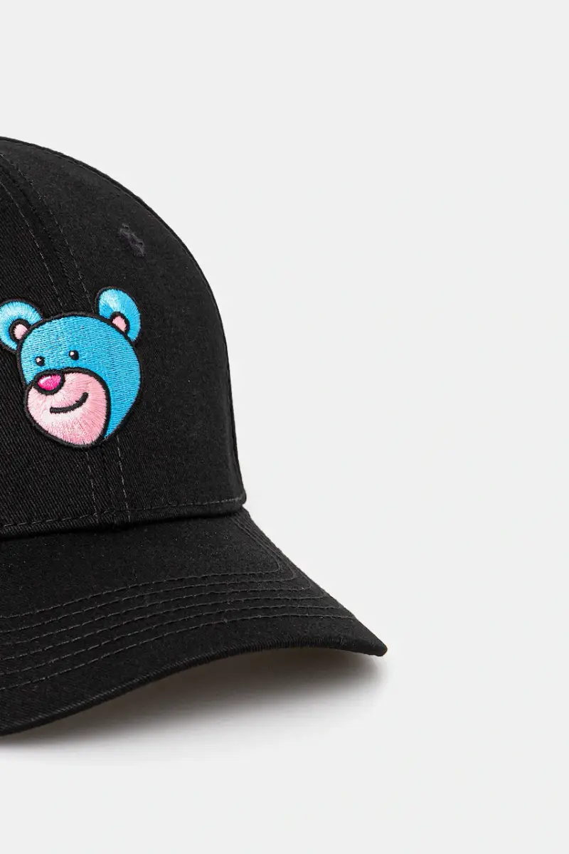 berretto da baseball in cotone colore nero con applicazione S5TWUABC059 miniatura 2