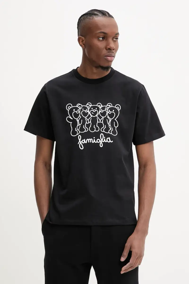 t-shirt in cotone colore nero S5TWUATH031 miniatura 2