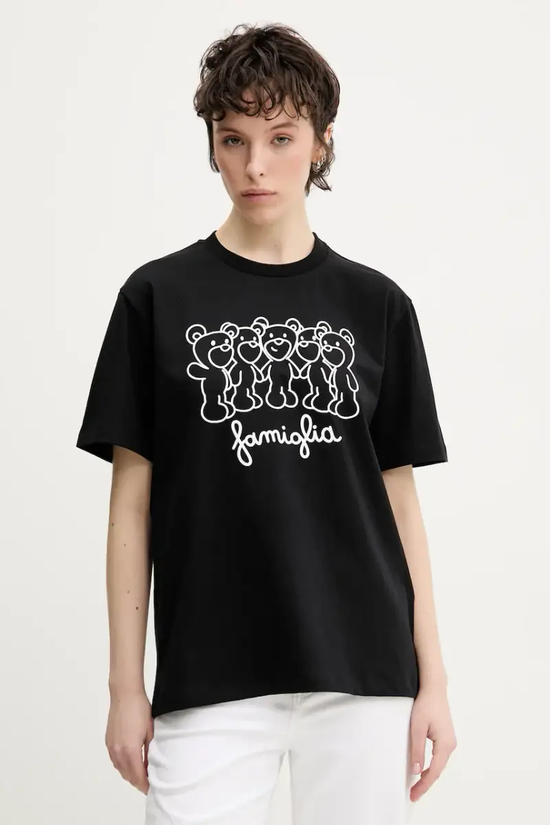 t-shirt in cotone colore nero S5TWUATH031 miniatura 3