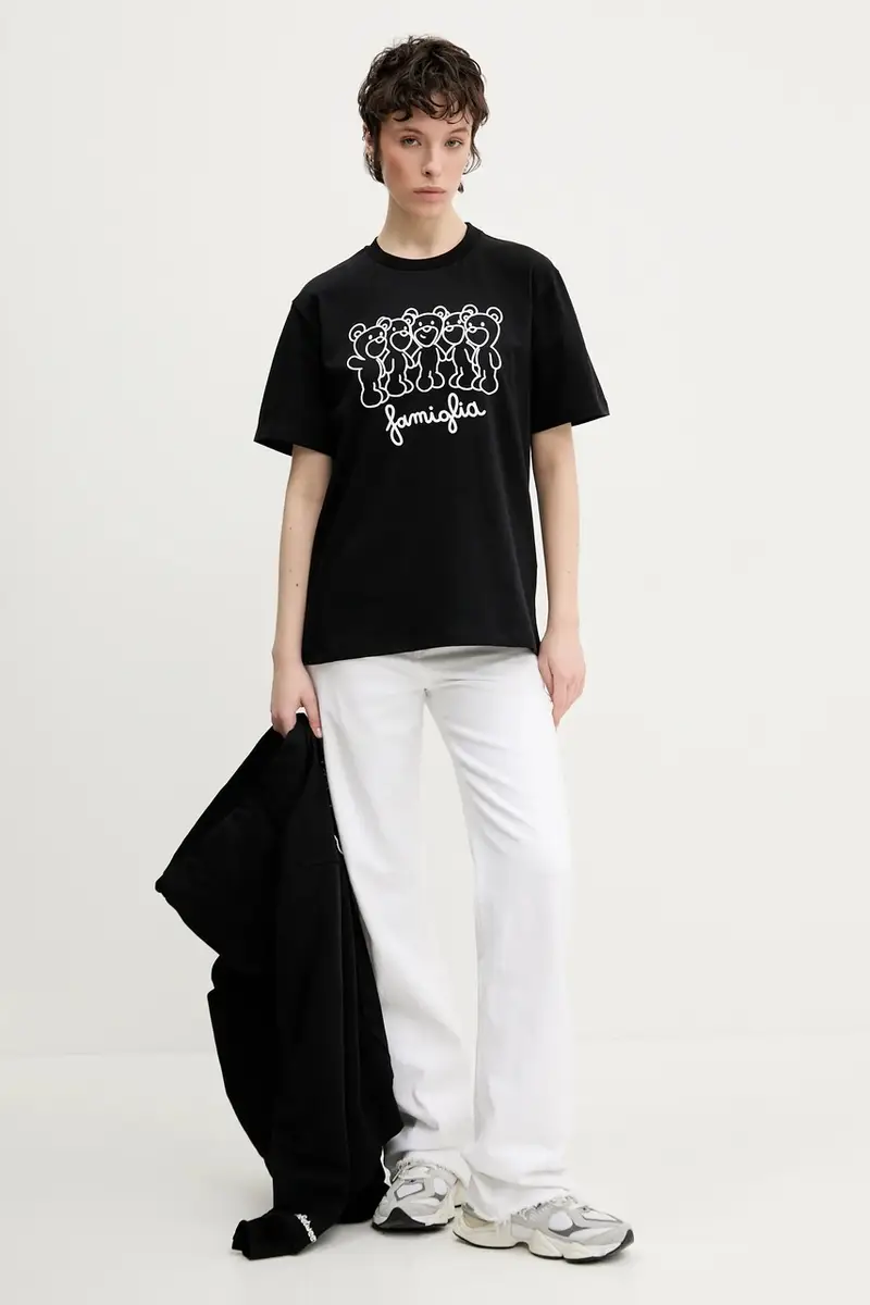 t-shirt in cotone colore nero S5TWUATH031 miniatura 5