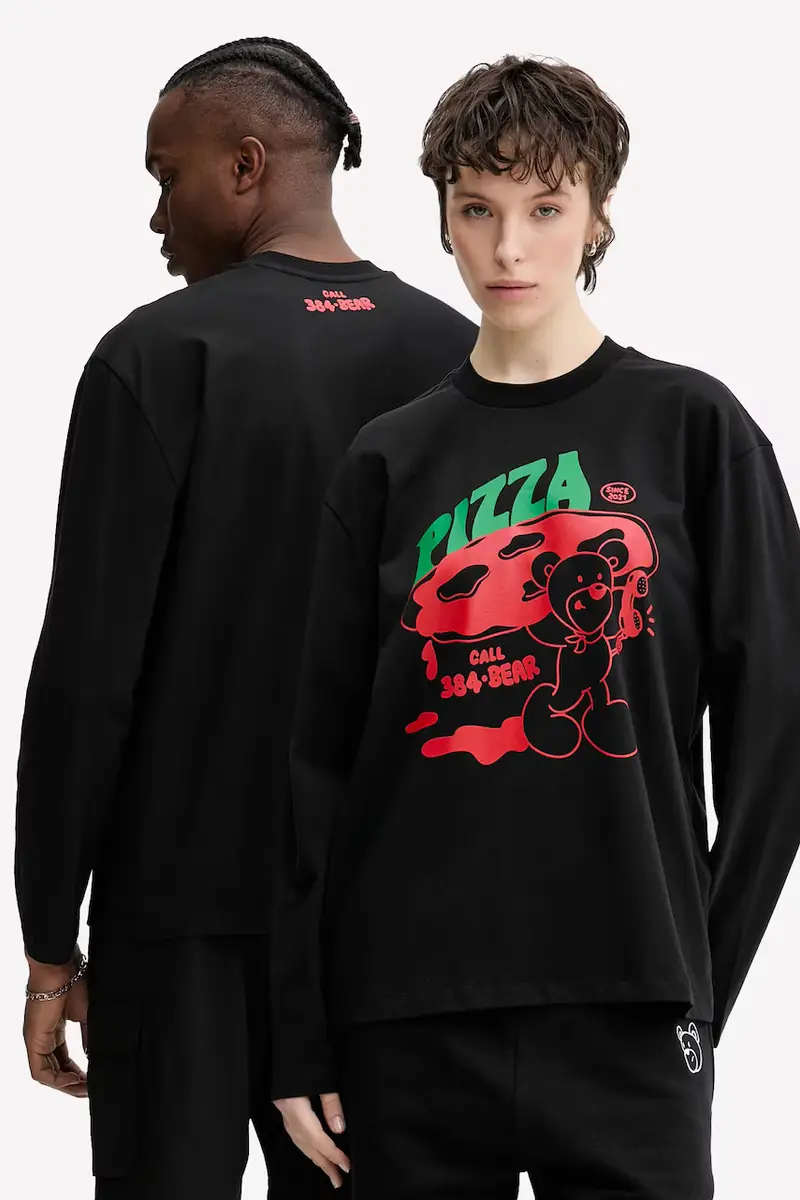 top a maniche lunghe in cotone colore nero S5TWUATH042