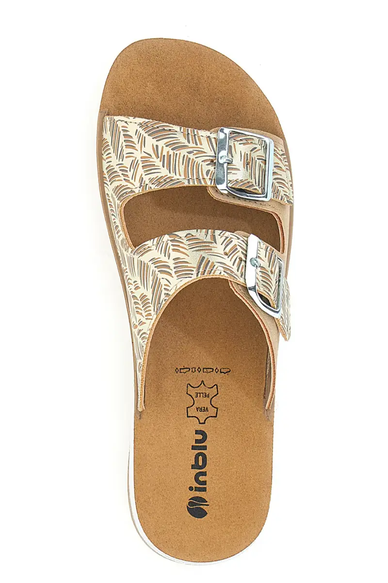 Ciabatte beige con fantasia e doppia fibbia INBLU 19 TF da donna Pittarello [SABBIA] miniatura 3