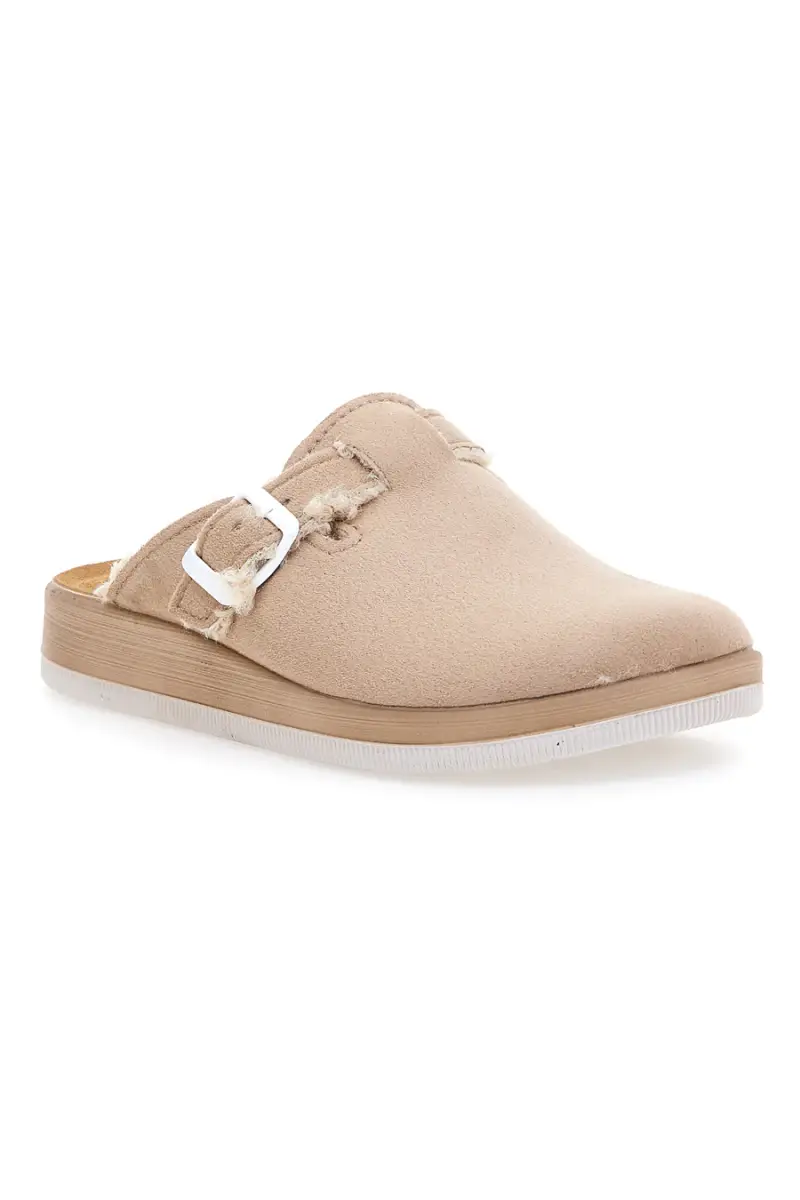 Ciabatte beige con fibbia e fodera calda Inblu CT [NATURALE] miniatura 2