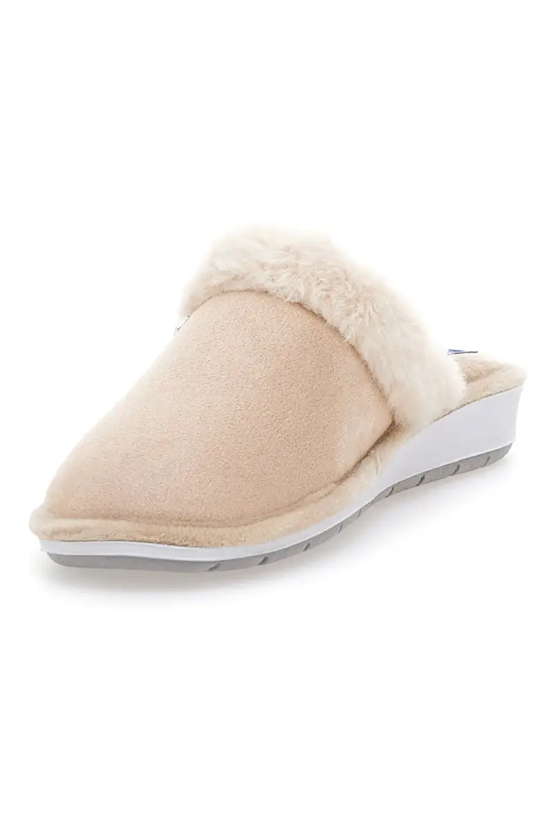 Ciabatte beige in microfibra con bordo in pelo Inblu 111 LB [NATURALE] miniatura 3