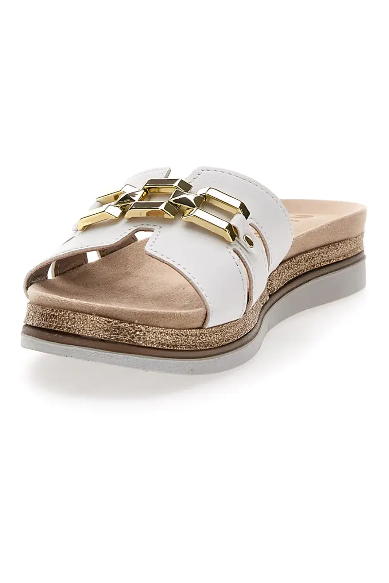 Ciabatte Bianche con Cinturino Oro Inblu 41 SA [BIANCO] miniatura 3