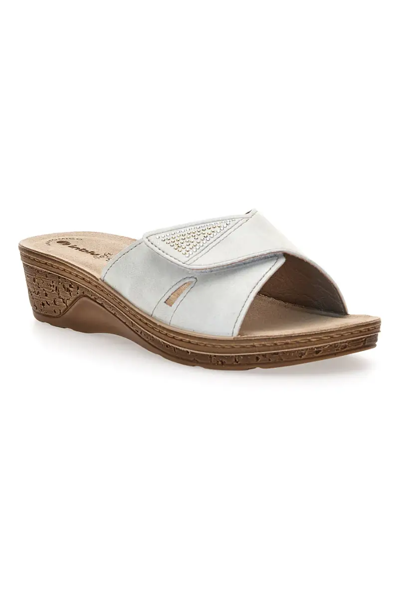 Ciabatte Bianche con Zeppa e Strappo Inblu 03 PV [BIANCO] miniatura 2