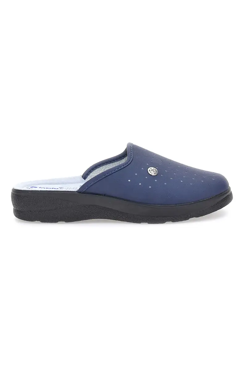 Ciabatte Blu Con Sottopiede in Pelle Inblu 33 Rh [BLUE]