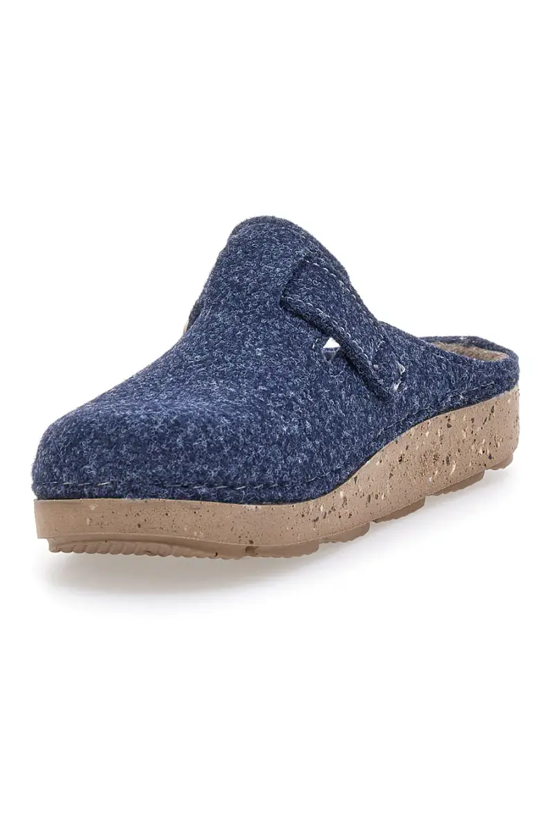 Ciabatte blu in feltro con fibbia decorativa Inblu 27 ED [AVIO] miniatura 3