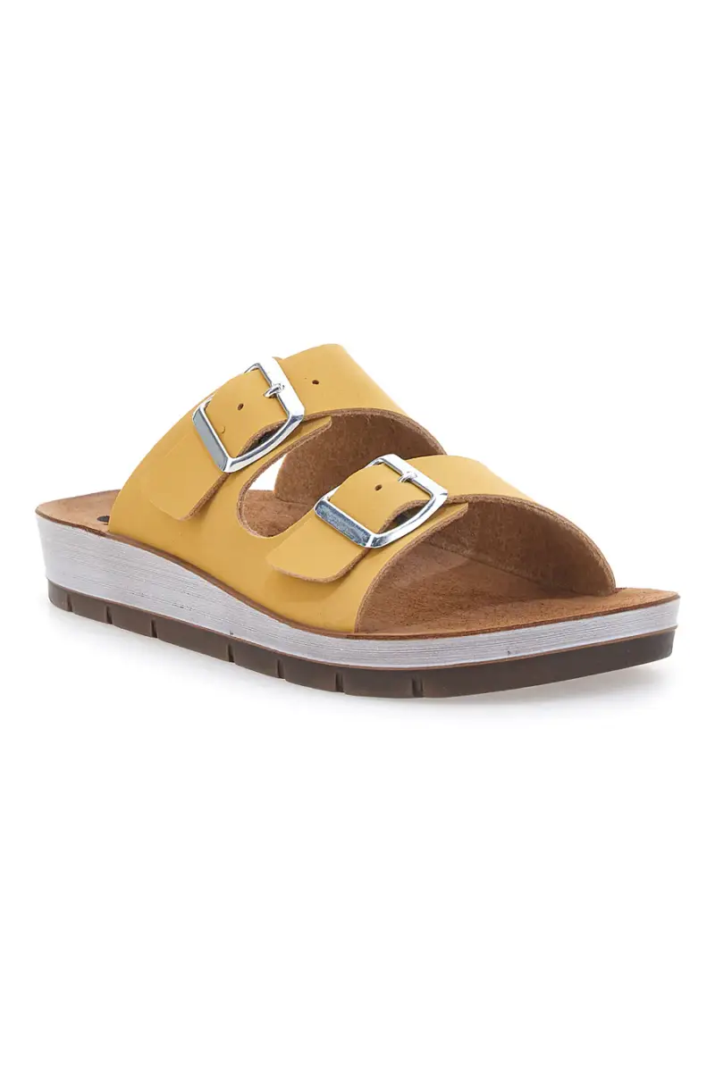 Ciabatte Gialle con Doppia Fibbia e Punta Aperta INBLU 42 CP [GIALLO] miniatura 2