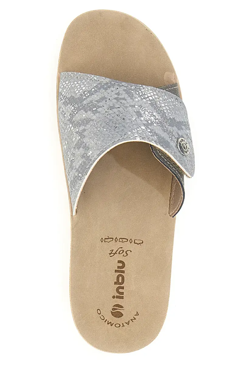 Ciabatte grigie con plantare comfort e suola zeppa Inblu 66VR [ARGENTO] miniatura 3