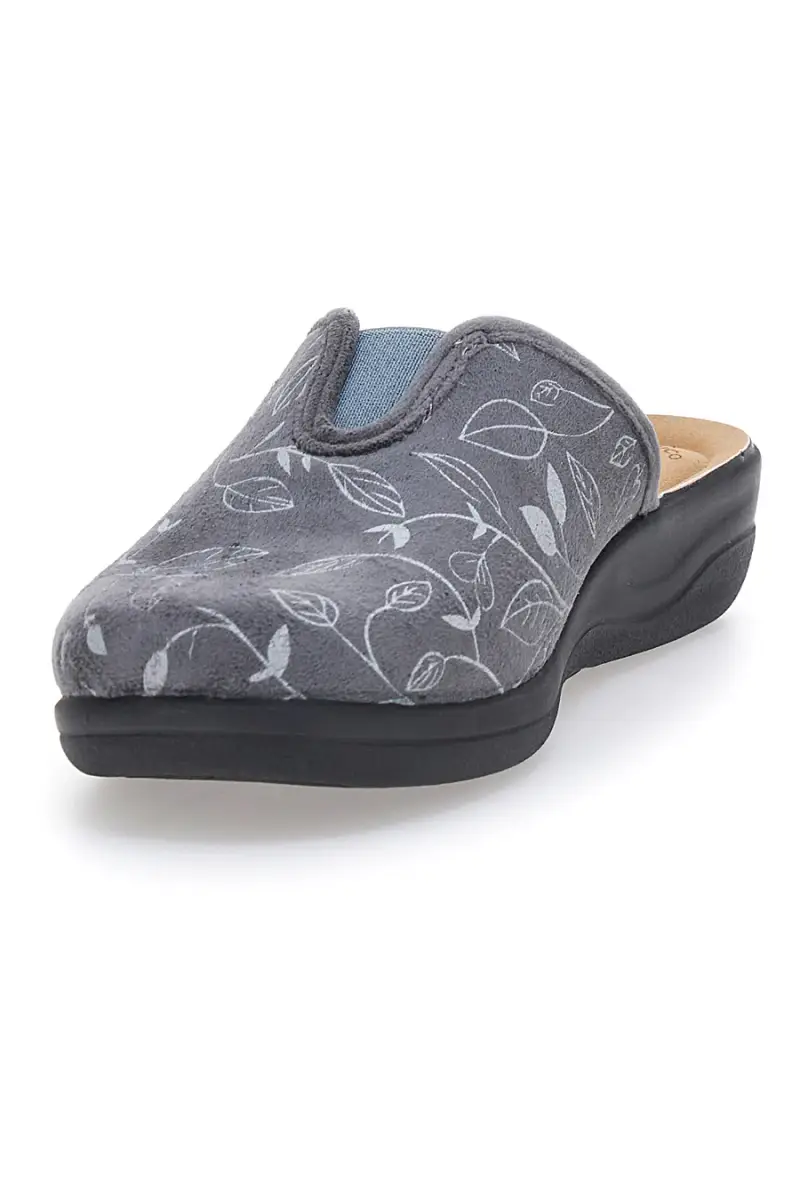 Ciabatte grigie con stampa foglie e plantare anatomico Inblu 49 CF [GRIGIO] miniatura 3