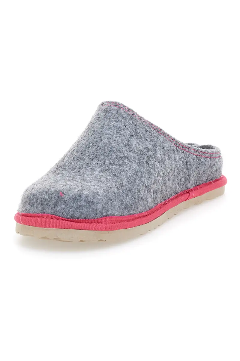 Ciabatte grigie in feltro con profilo rosa Inblu CS [ARGENTO] miniatura 3
