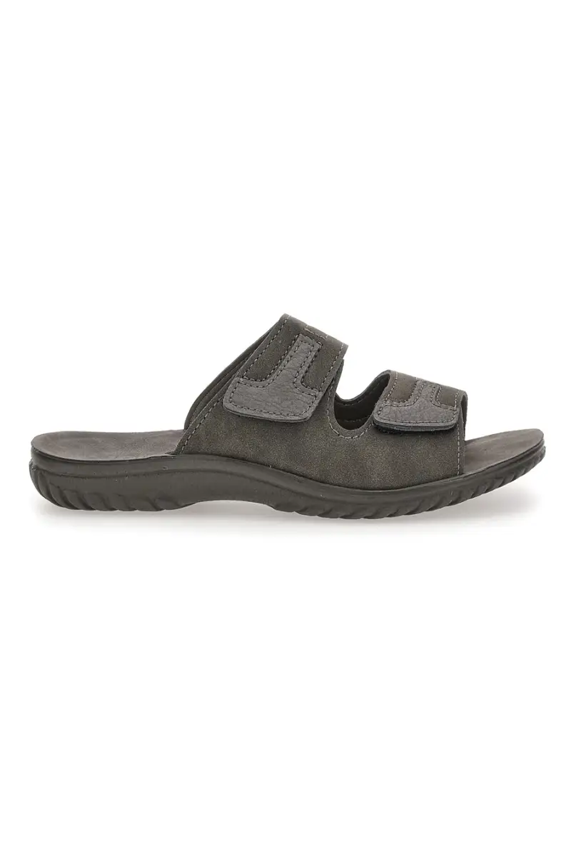 Ciabatte Grigio Con Strappi in Velcro Inblu 106 Fn [GRIGIO]