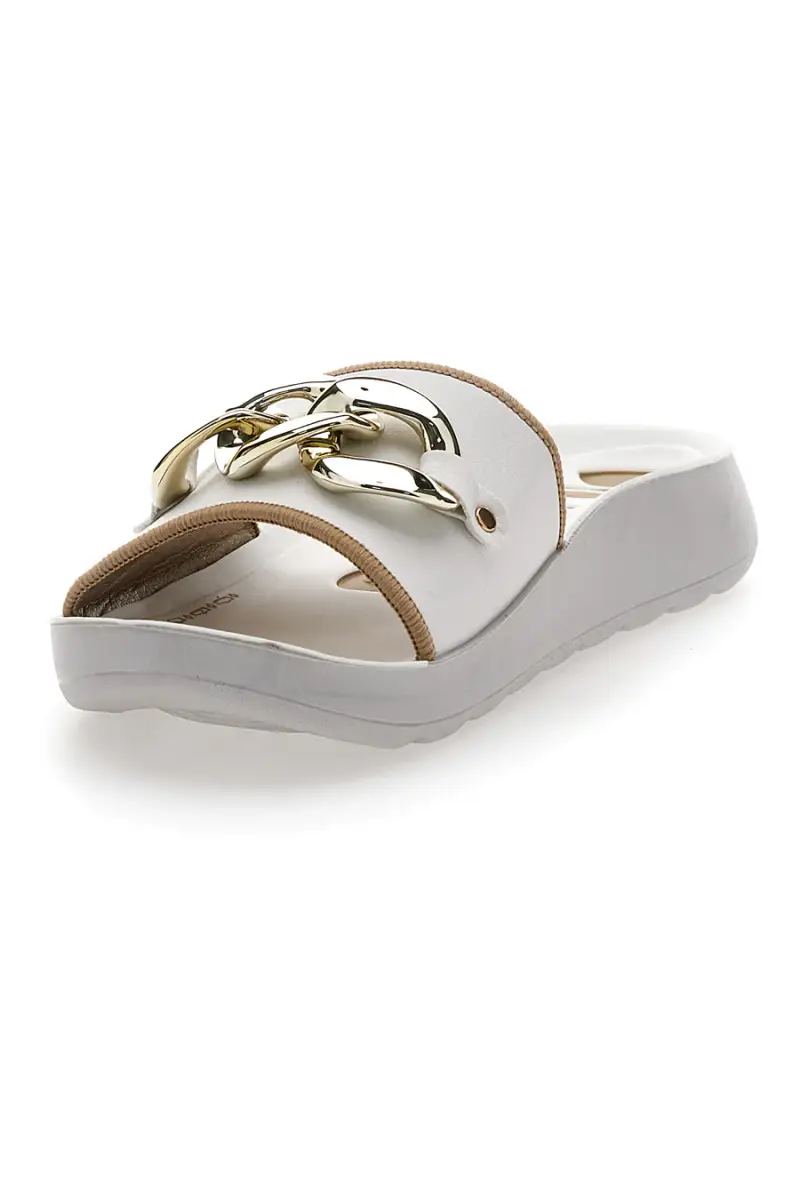 Ciabatte in Gomma Bianche e Oro Inblu 10 AG [PLATINO] miniatura 3