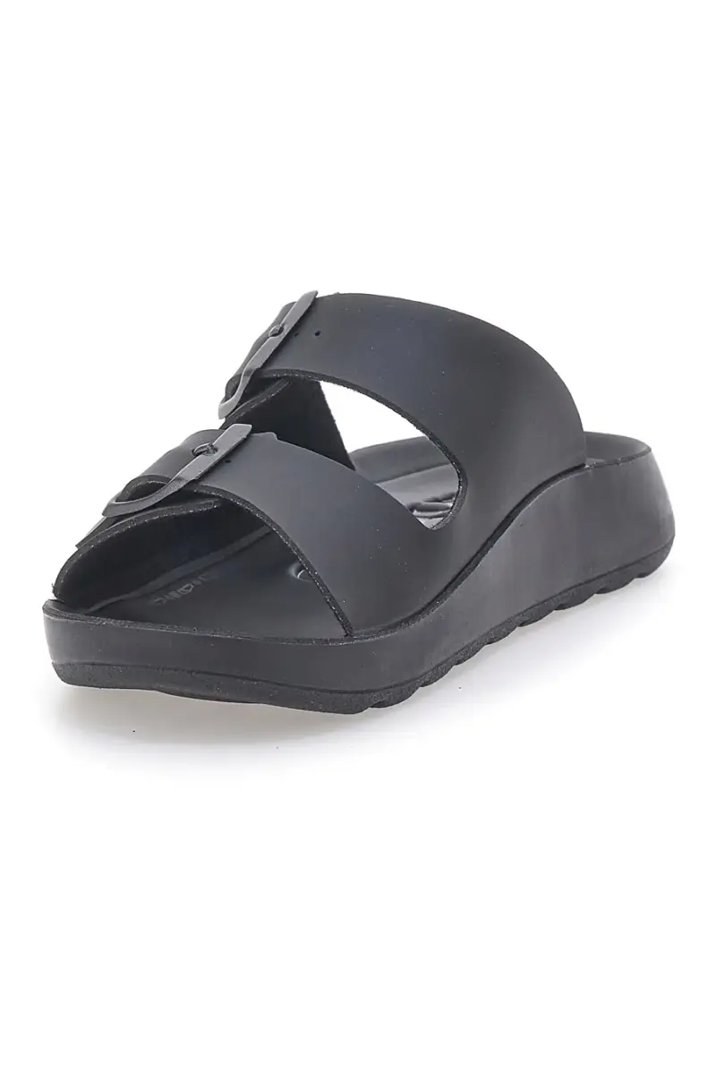 Ciabatte nere con doppia fibbia INBLU 12 AG [NERO] miniatura 3