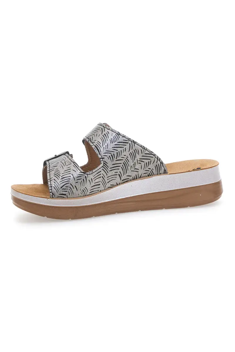 Ciabatte nere con fantasia e doppia fibbia INBLU 190 TF [NERO] miniatura 4