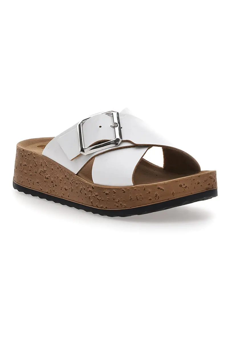 Ciabatte Nere Con Fasce Incrociate e Platform INBLU 42 PK [BIANCO] miniatura 2