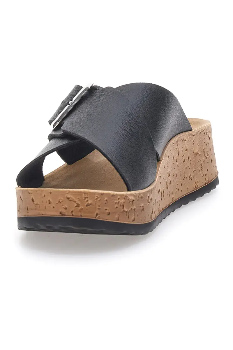 Ciabatte Nere Con Fasce Incrociate e Platform INBLU 42 PK [NERO] miniatura 3