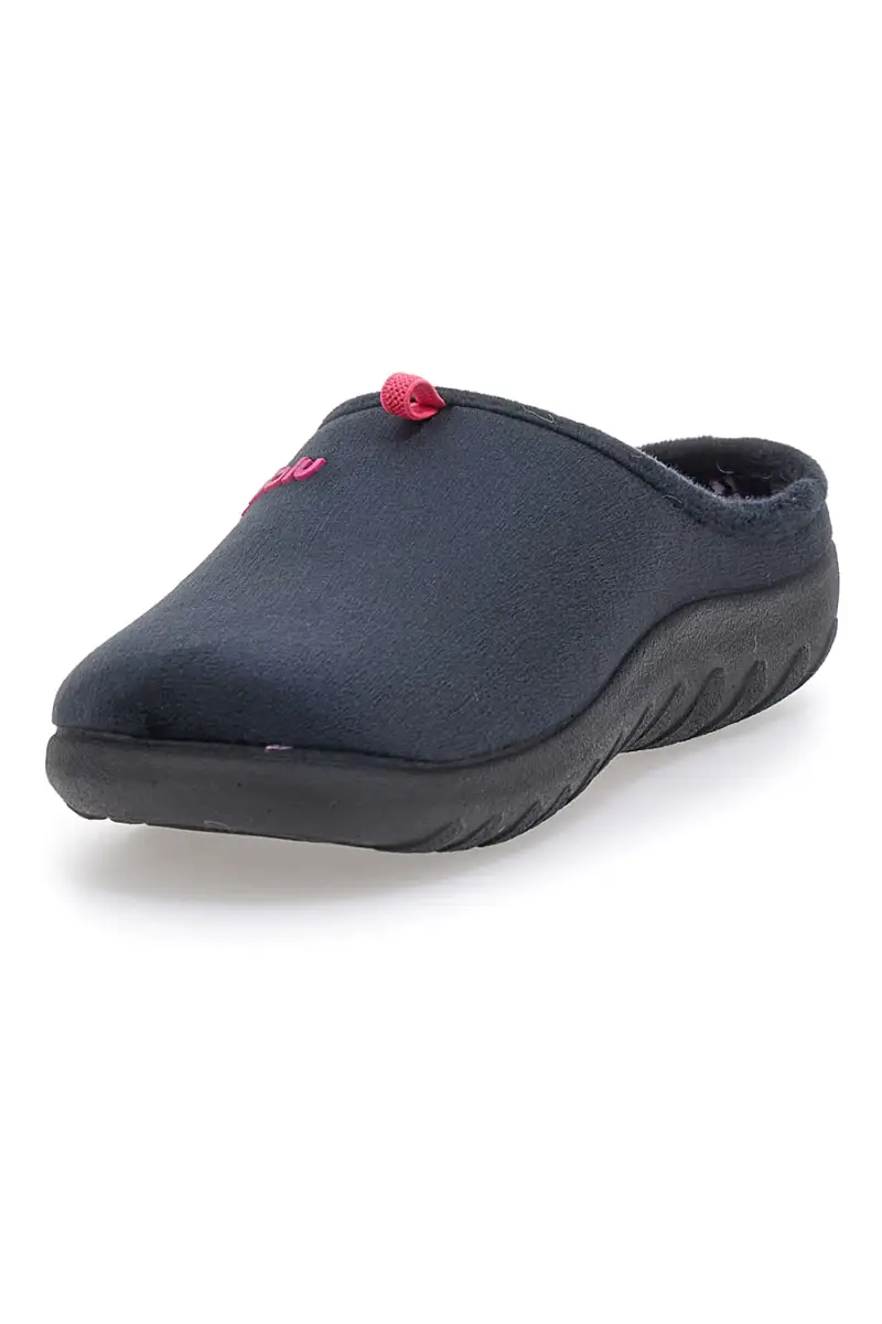 Ciabatte nere con logo rosa e sottopiede imbottito Inblu ET [NERO] miniatura 3