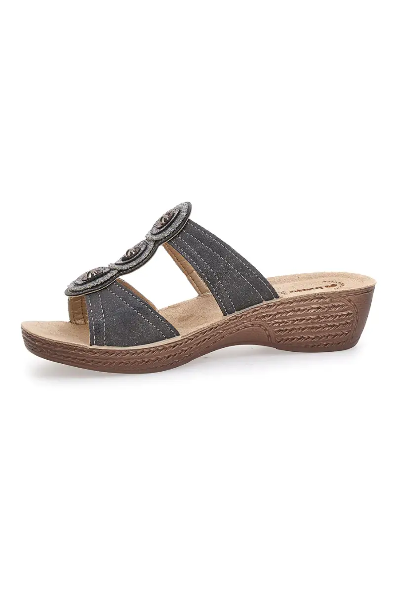 Ciabatte Nere con Zeppa e Dettagli Cromati Inblu 60 GL [NERO] miniatura 4