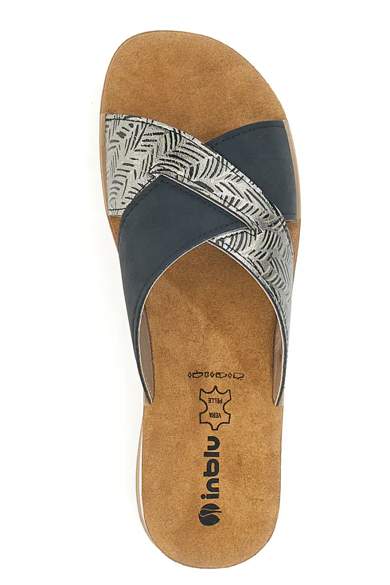 Ciabatte nere fasce incrociate INBLU 18 FT [NERO] miniatura 3