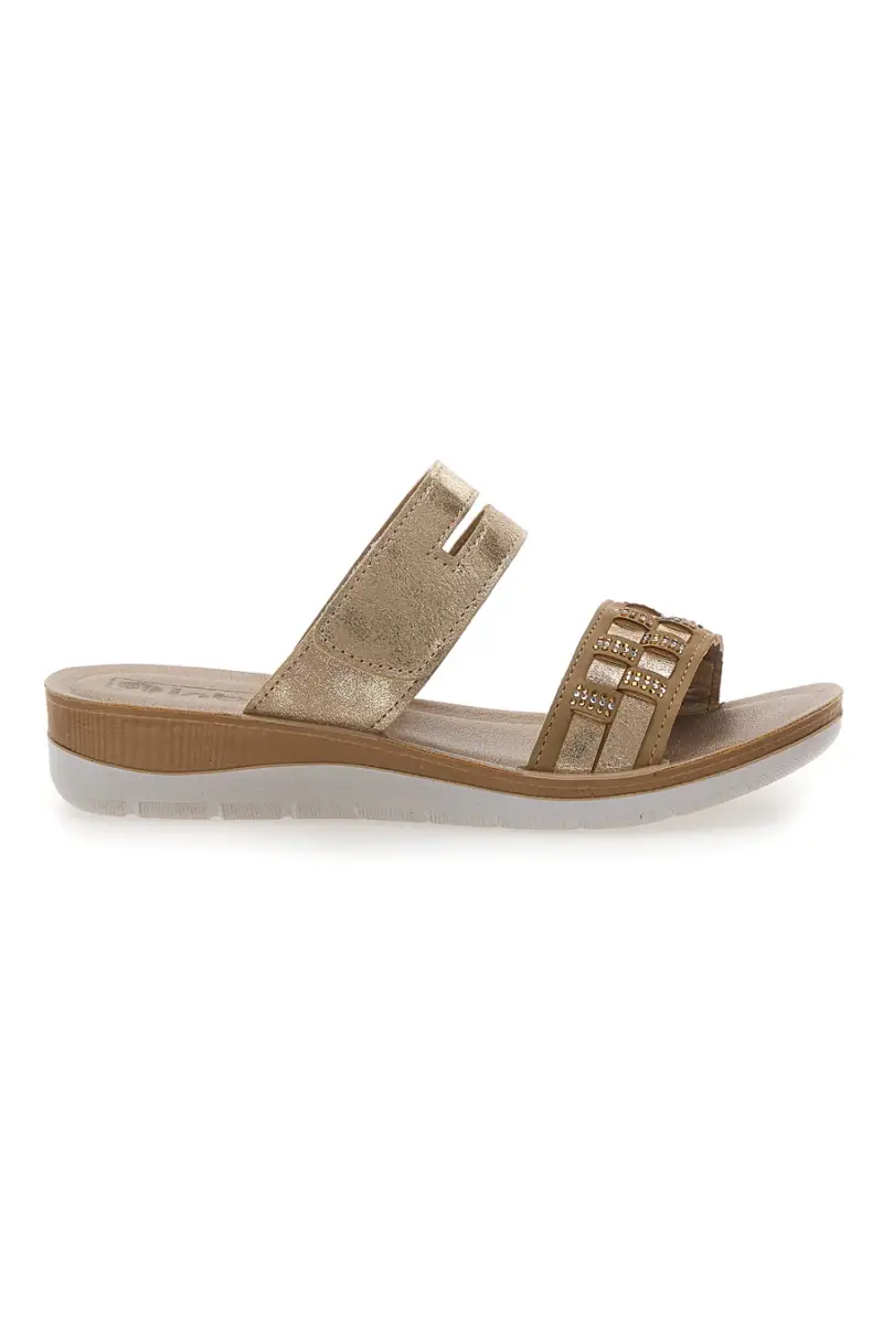 Ciabatte Platino Con Doppia Fascia Inblu 35 BV [PLATINO]