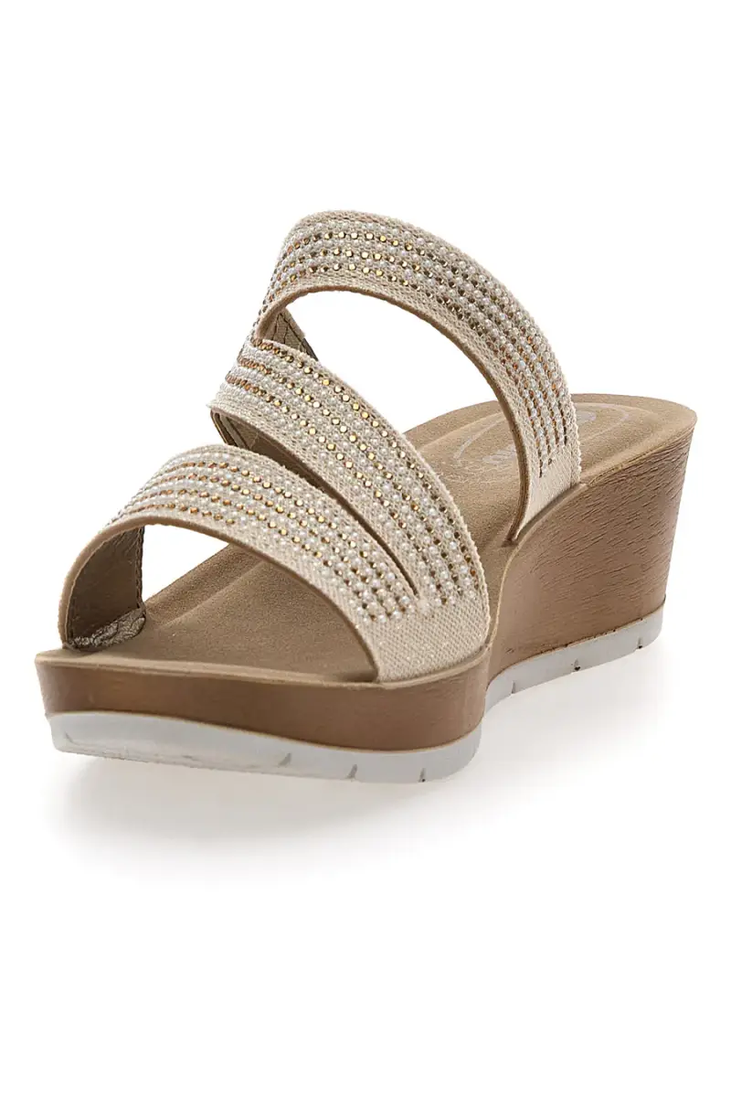 Ciabatte Platino con Zeppa e Strass Inblu 18 RN [PLATINO] miniatura 3