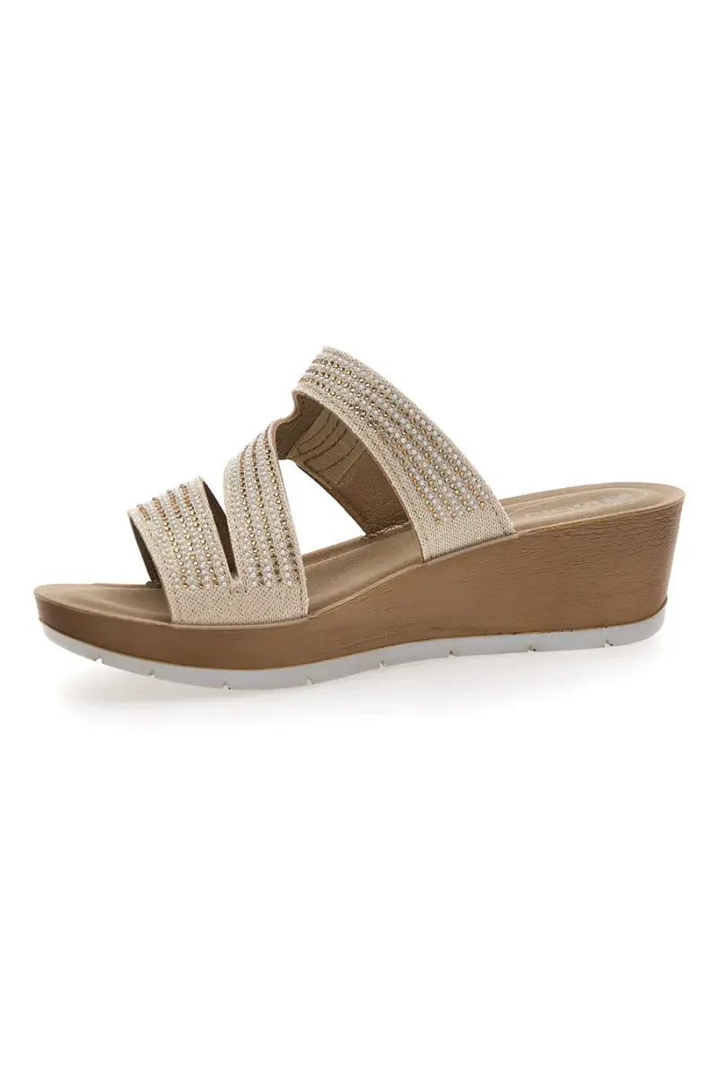 Ciabatte Platino con Zeppa e Strass Inblu 18 RN [PLATINO] miniatura 4