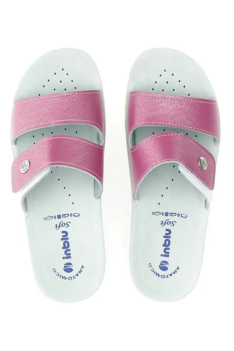 Ciabatte rosa con doppia fascia regolabile e plantare anatomico INBLU 63VR [FUXIA] miniatura 3