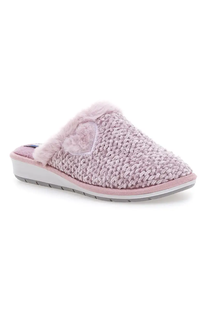 Ciabatte rosa in tessuto peluche con cuore Inblu 110 LB [GLICINE] miniatura 2