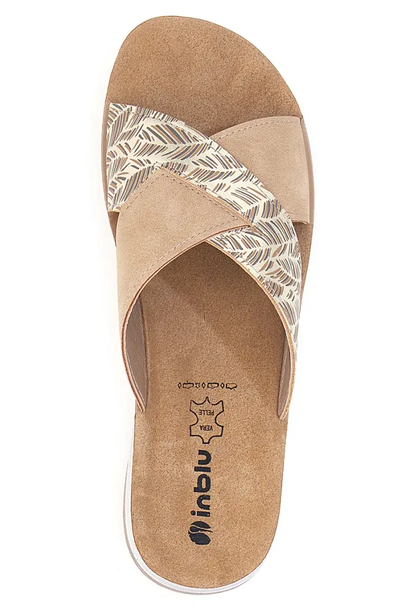 Ciabatte sabbia con fasce incrociate e plantare comfort Inblu 18FT [SABBIA] miniatura 3