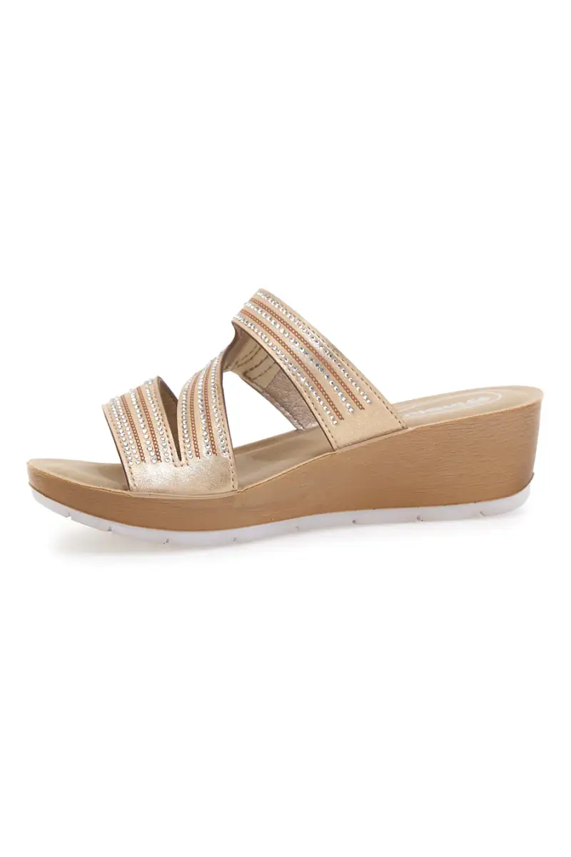 Ciabatte Sabbia con Zeppa e Strass Inblu 23RN [SABBIA] miniatura 4