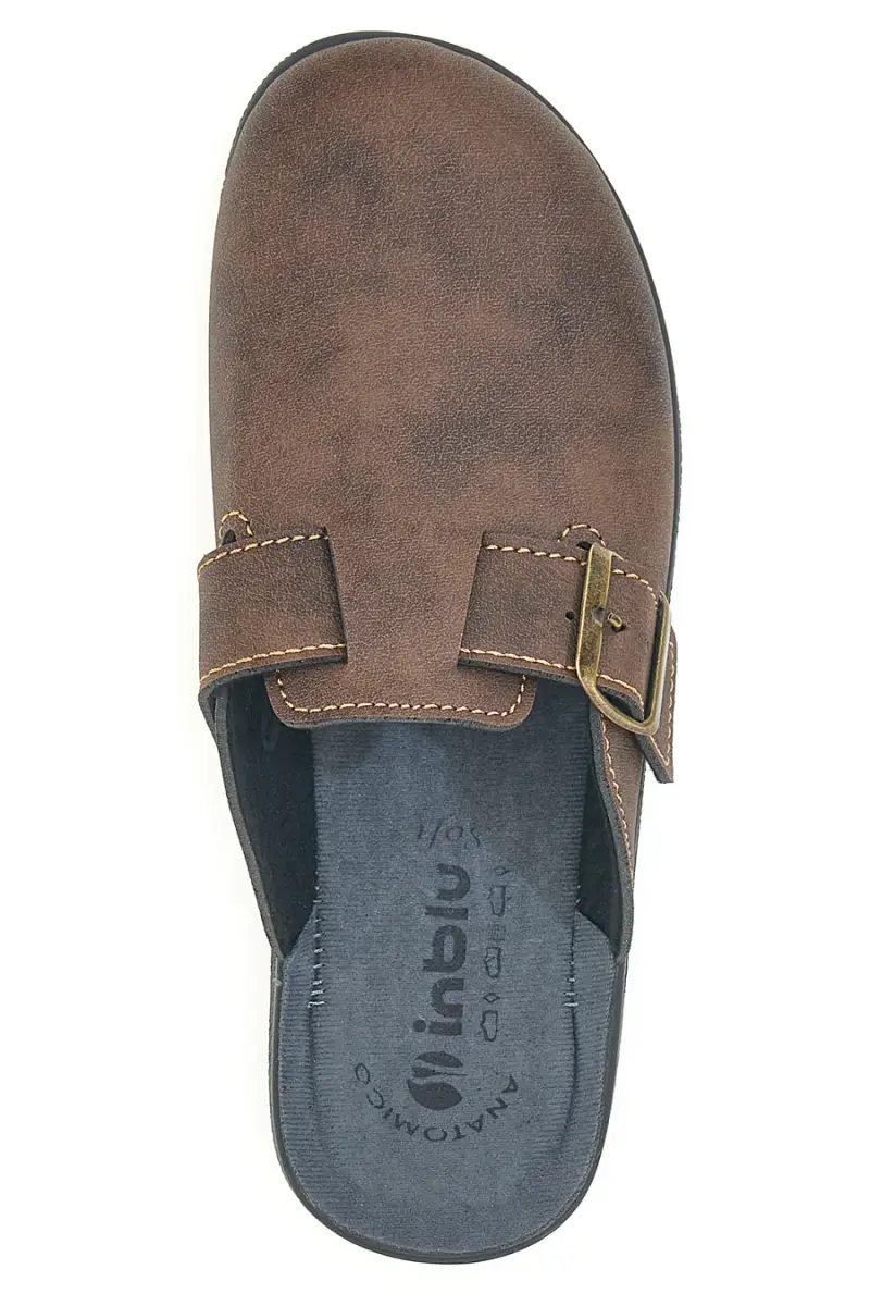 Pantofola marrone con fibbia regolabile Inblu 19DG [TESTA DI MORO] miniatura 3