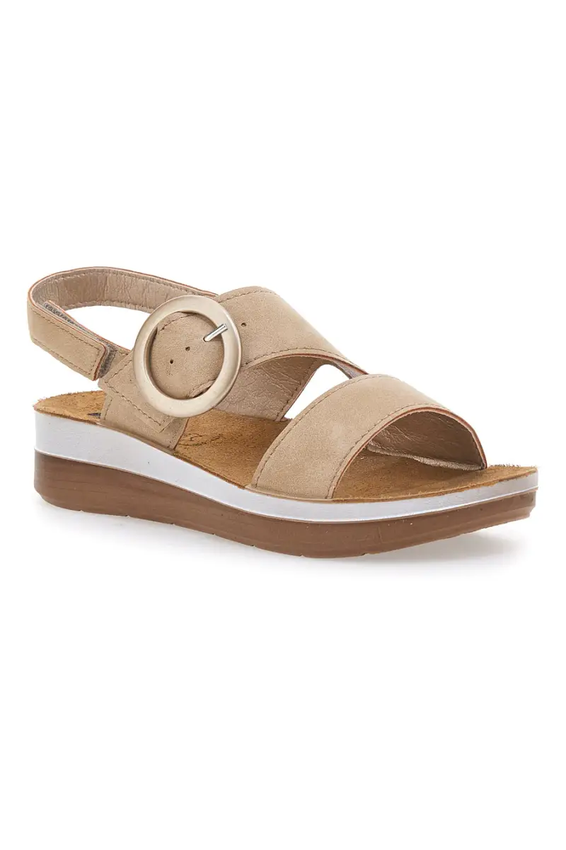 Sandali beige con cinturino comfort e zeppa leggera Inblu 21FT [SABBIA] miniatura 2