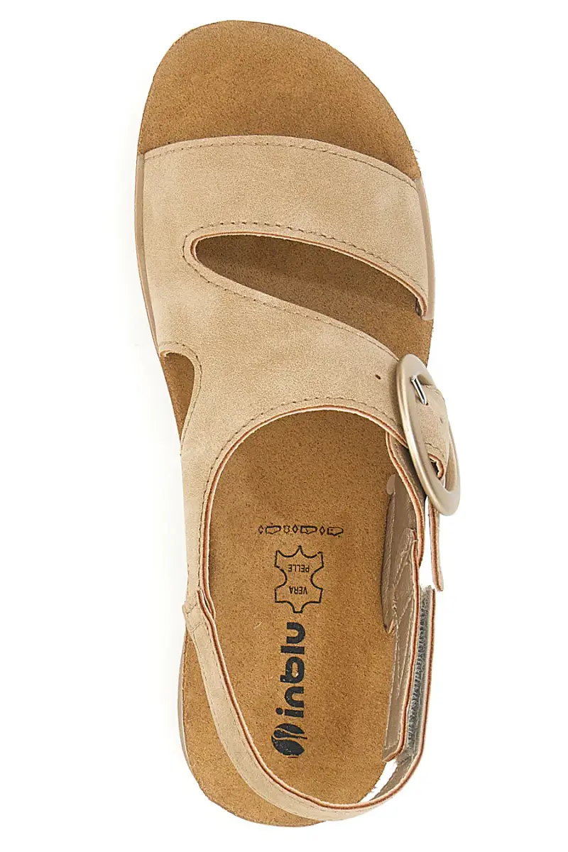 Sandali beige con cinturino comfort e zeppa leggera Inblu 21FT [SABBIA] miniatura 3