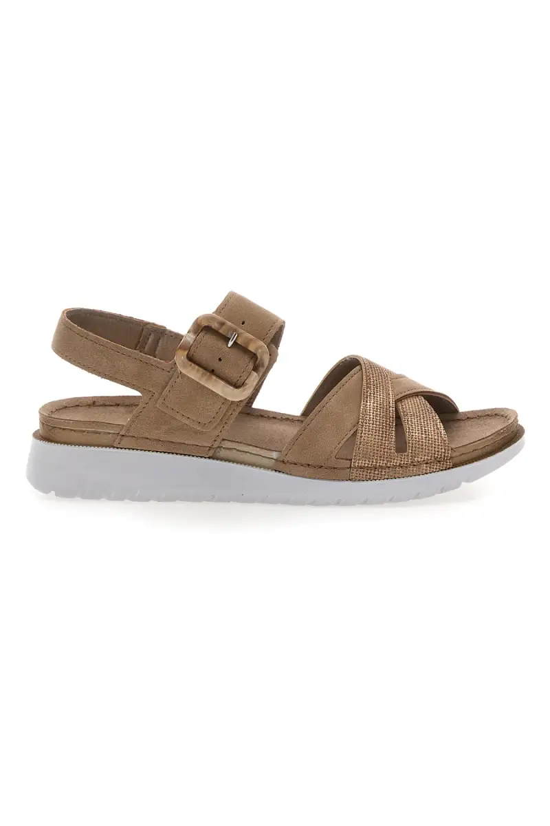 Sandali beige con sottopiede comfort In Blu 47CN [SABBIA]