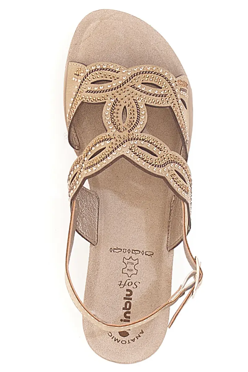 Sandali beige con zeppa decorati Inblu 14 GO [SABBIA] miniatura 3